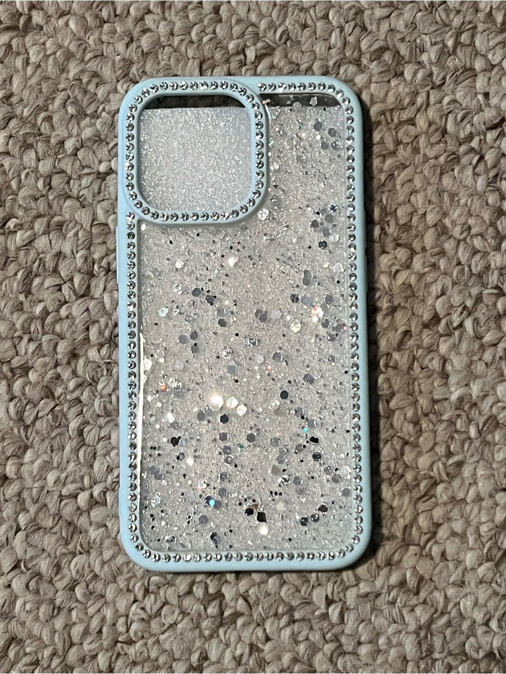 Glitter Sparkle iPhone 13 Pro Case - Light Blue